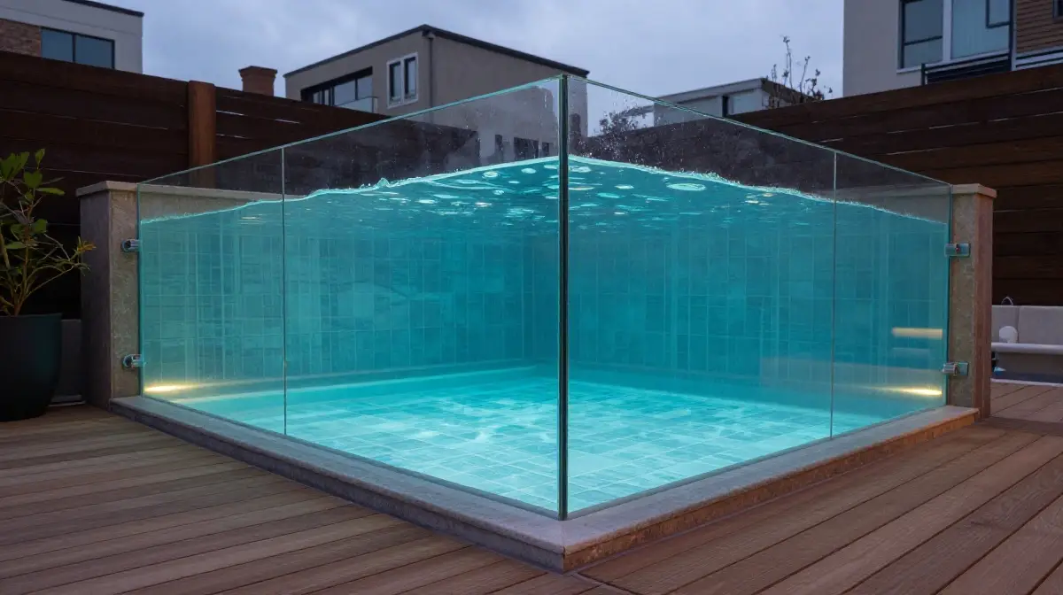 Glass-Walled Pools for Visual Drama