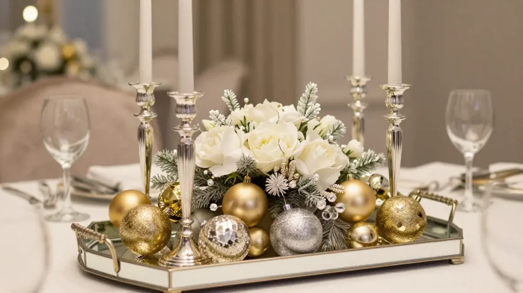 Gold and Silver Glam Centerpiece