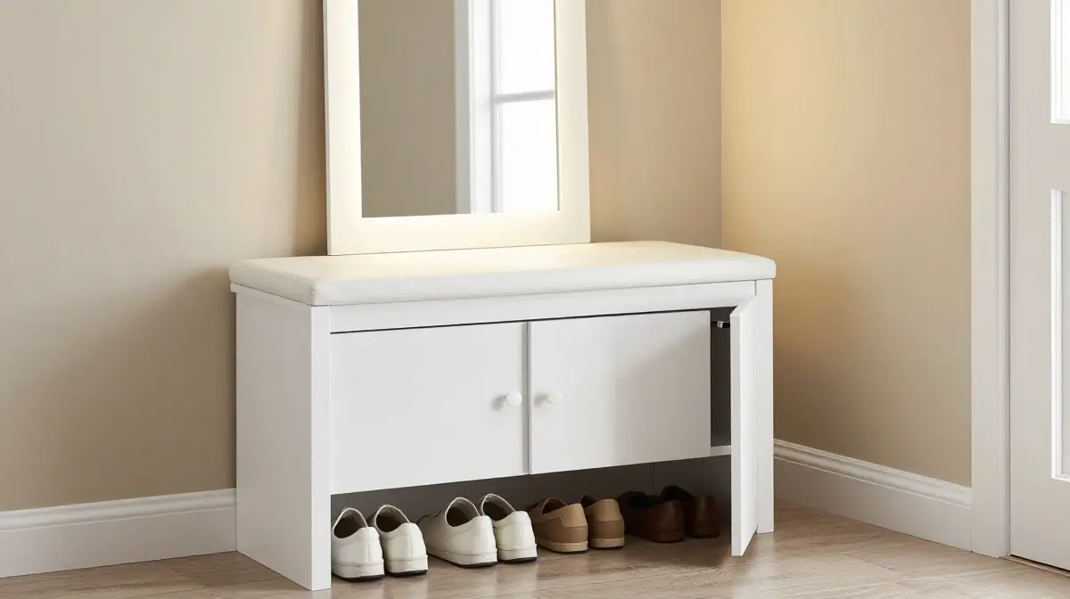 HEMNES Shoe Cabinet with Bench Top