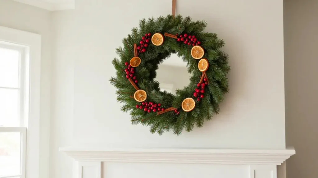 Hang a Christmas Wreath in the Living Room
