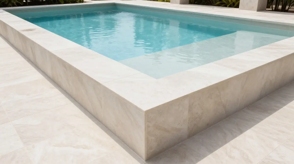 Large-Format Porcelain Slab Coping