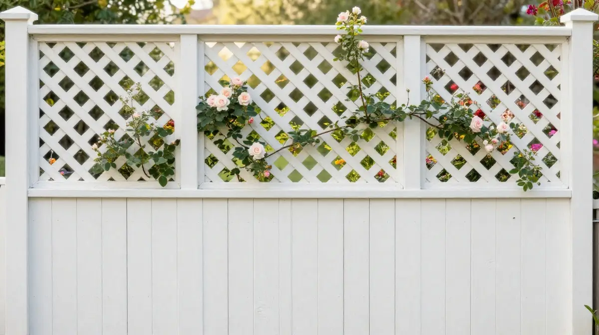 Lattice-Top Wood Fencing Decorative Elegance with Practical Boundaries