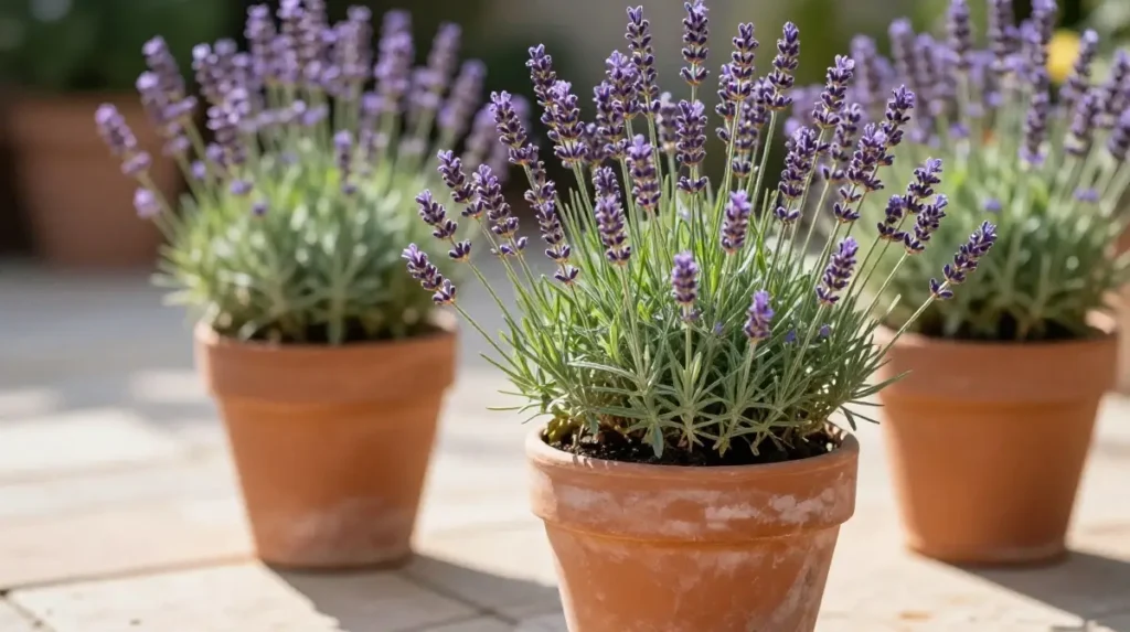 Lavender in Classic Terracotta Pots
