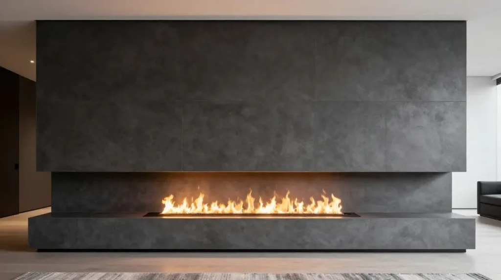 Linear Gas Fireplace Design