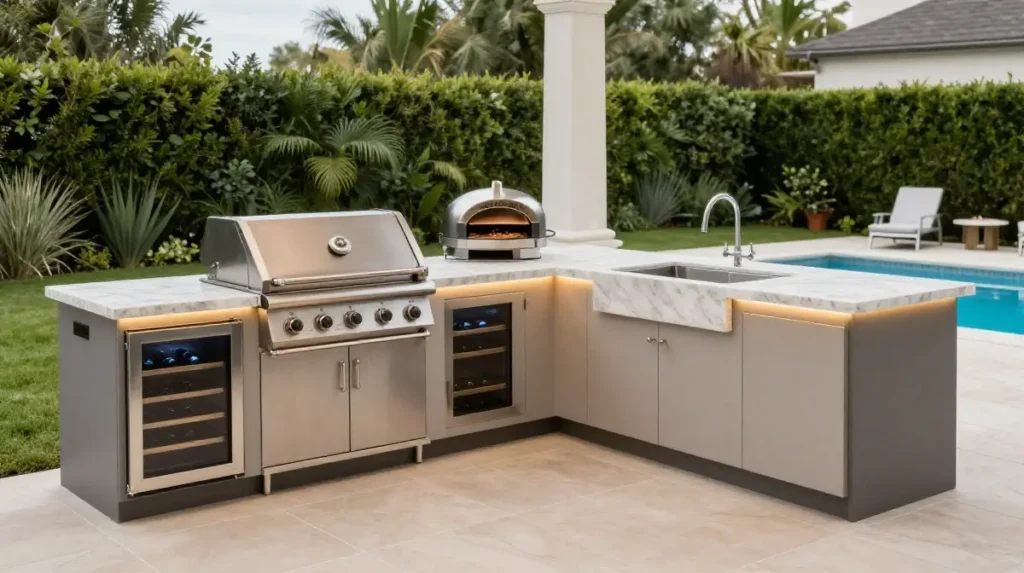Luxury Outdoor Kitchen with Full Appliance Suite