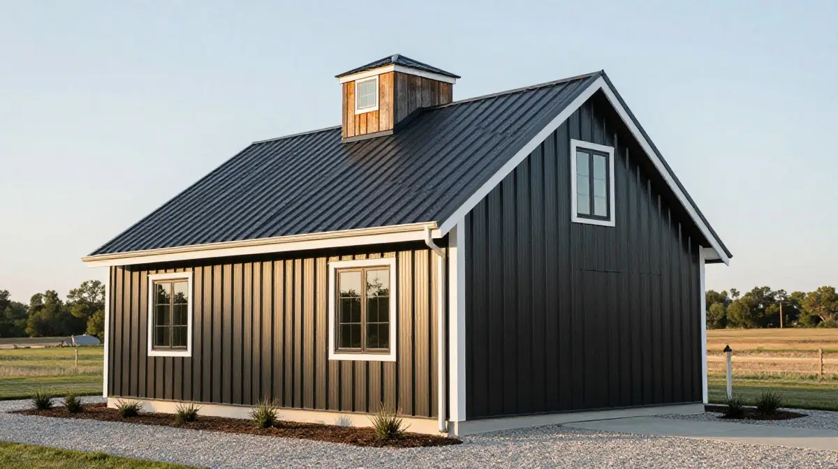 Metal Exterior With Farmhouse Details for Lasting Curb Appeal