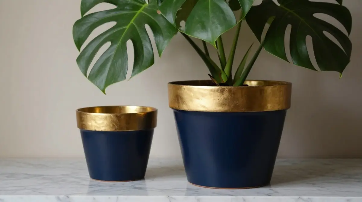 Metallic and Gold Accent Pots for Elegant Glamour