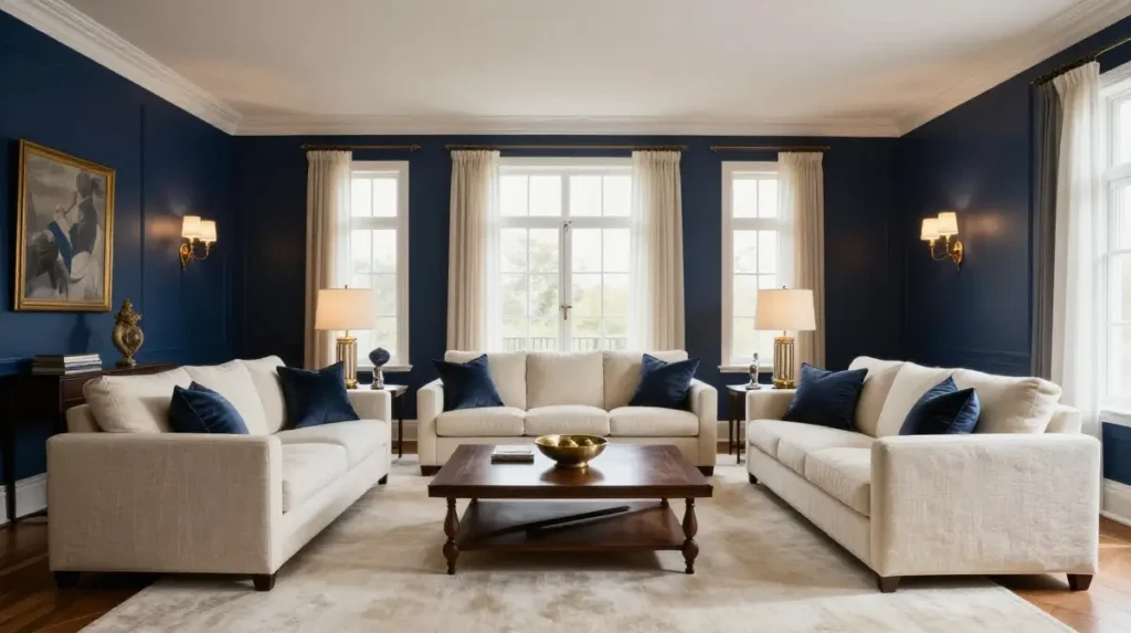Midnight Blue and Ivory