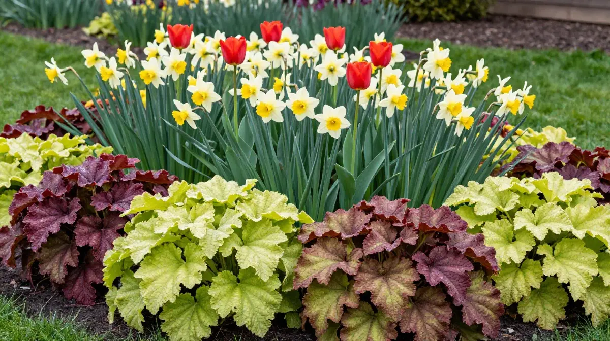 Mix Heuchera With Spring Bulbs for an Early Season Surprise