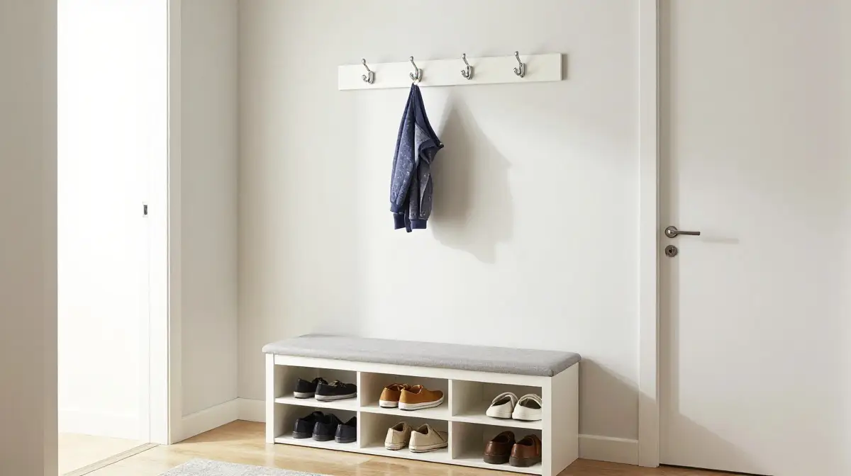 NIPANSEN Coat Rack with Shoe Storage Bench