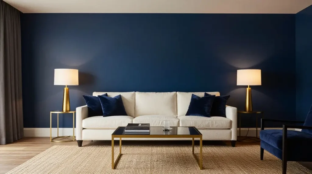 Navy Blue with Brass Accents