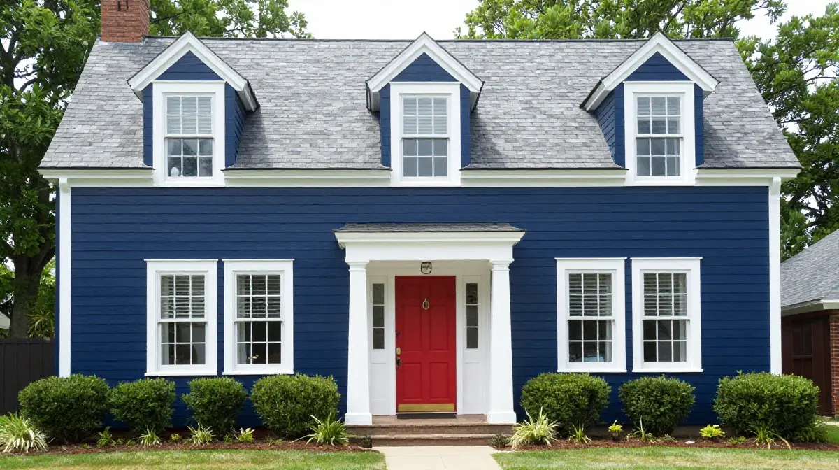 Navy Blue with Crisp White