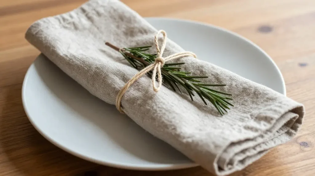 Organic Linen Napkin Folding for a Finished Look