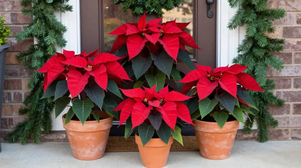 Outdoor Poinsettia Arrangements