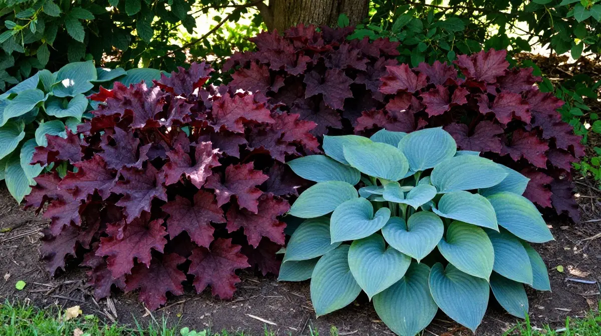 Pair Heuchera With Hostas for a Classic Shade Combination