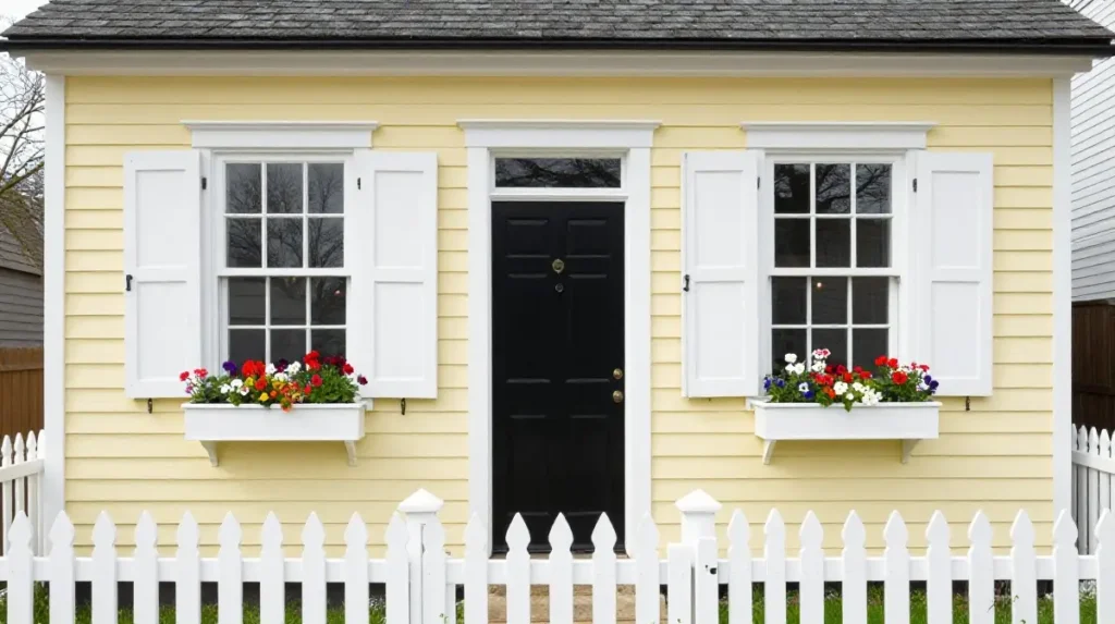 Pale Yellow With White Trim