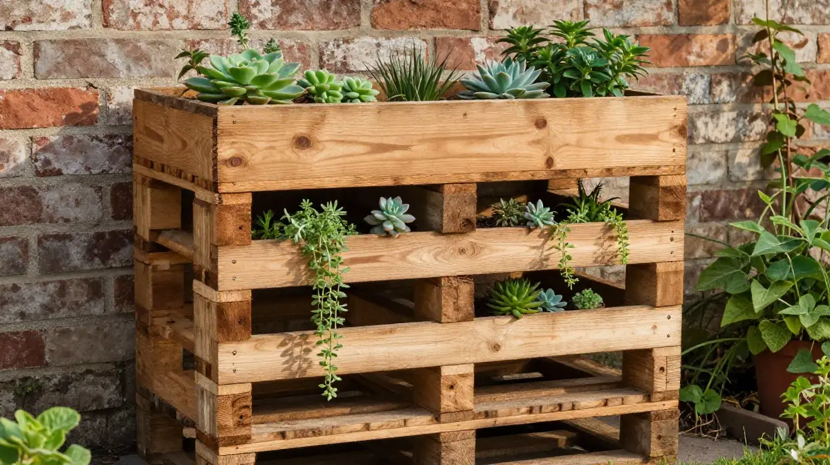Pallet Wood Upcycled Planter Boxes