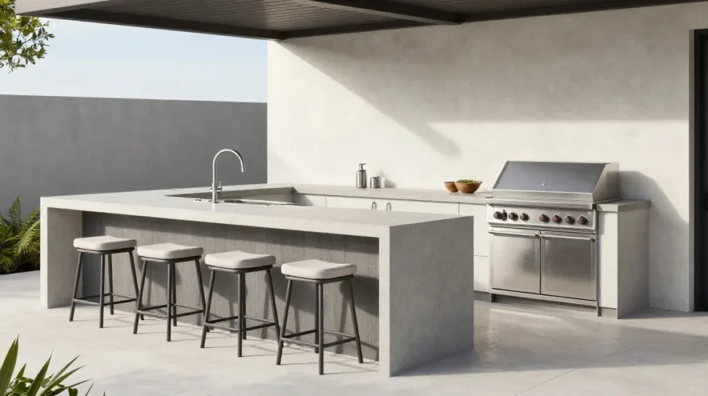 Peninsula Outdoor Kitchen Layout