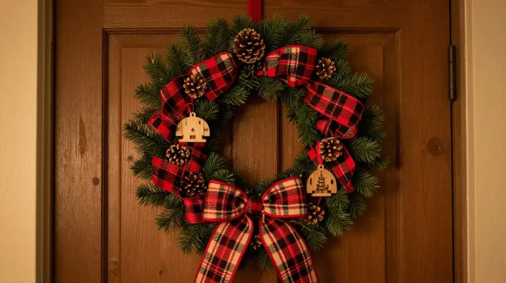 Plaid Christmas Wreath for a Cozy Feel