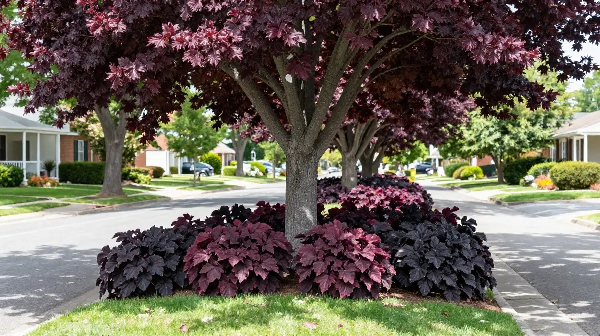 Plant Heuchera Beneath Street Trees for Curb Appeal