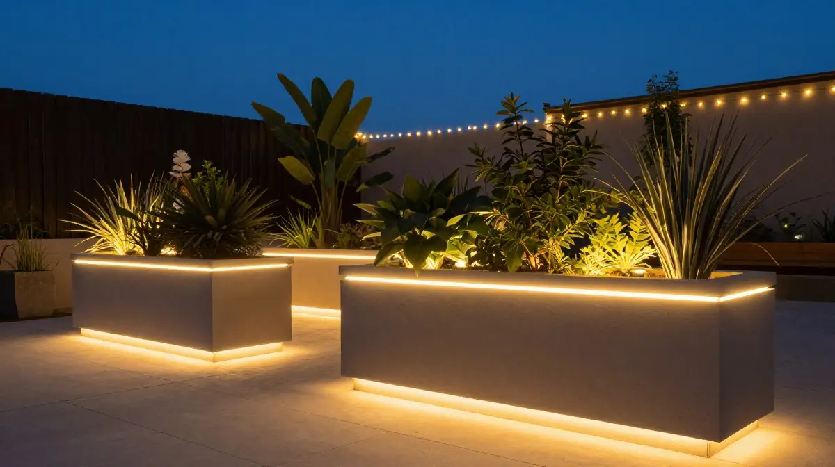 Planter Boxes with Integrated Lighting
