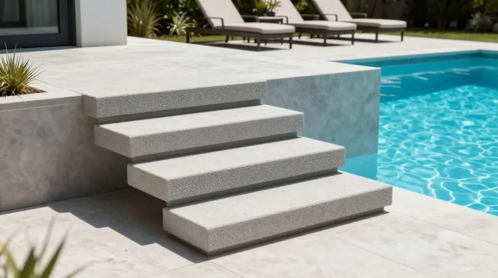 Pool Stair Ideas With Non-Slip Treads