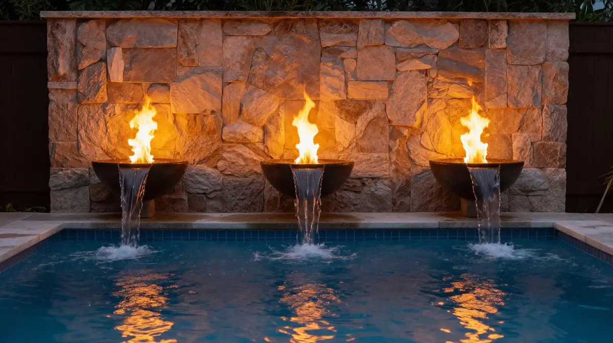 Pools with Built-In Water Features
