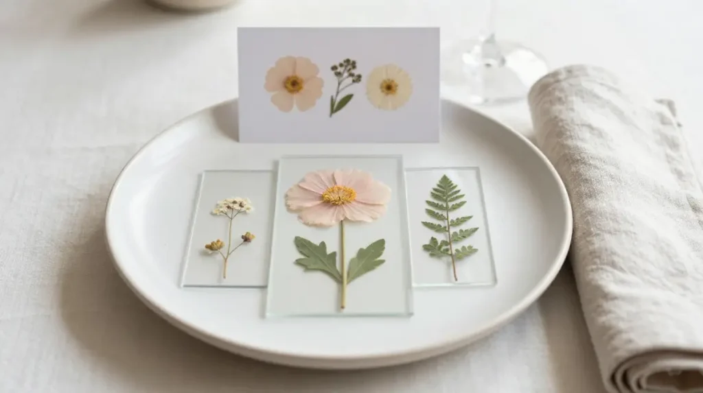 Pressed Flower Table Styling for Delicate Detail