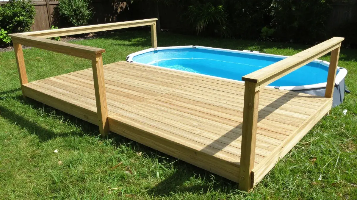 Pressure-Treated Lumber Pool Deck on a Budget