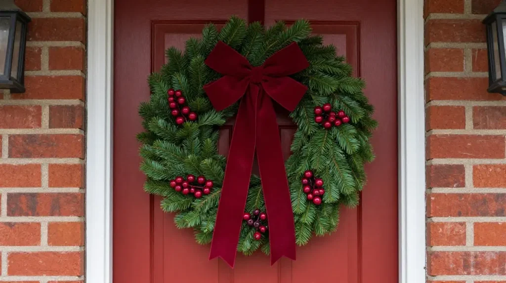 Red and Green Classic Christmas Wreath