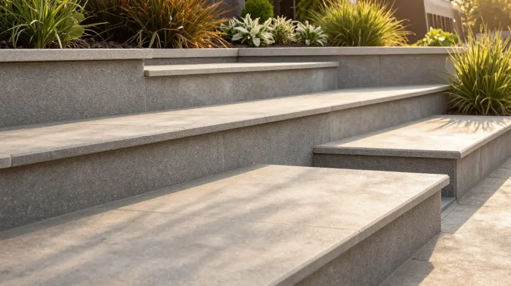 Retaining Wall Steps With Integrated Seating