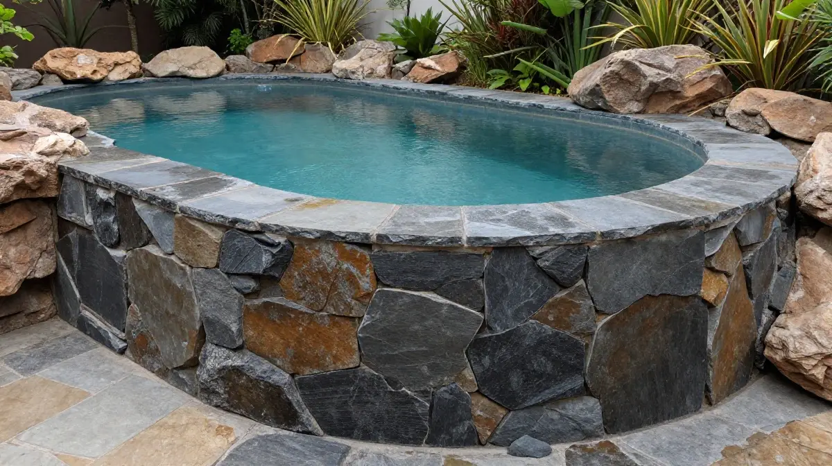 Rough-Cut Natural Stone Coping