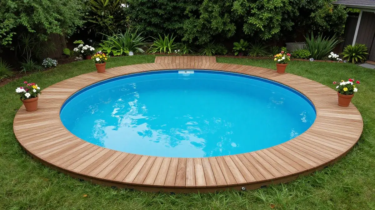 Round Pool Deck with Curved Edges