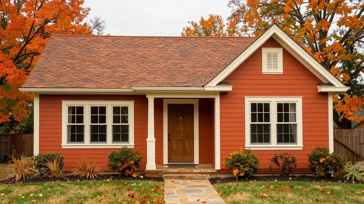 Rust Orange with Cream