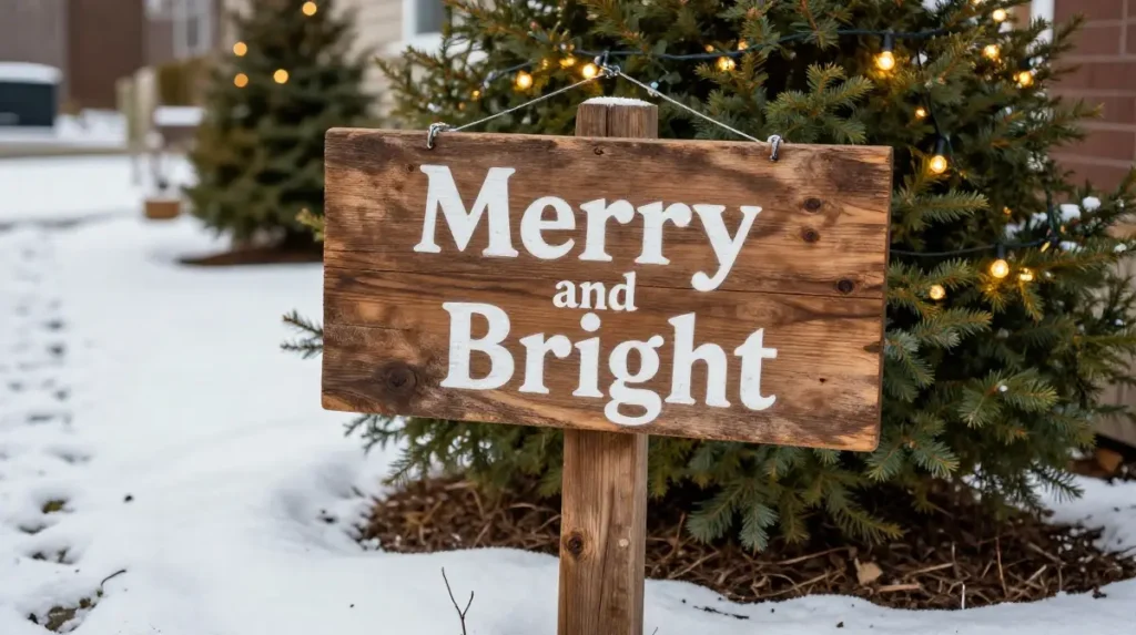 Rustic Wooden Signs in the Yard