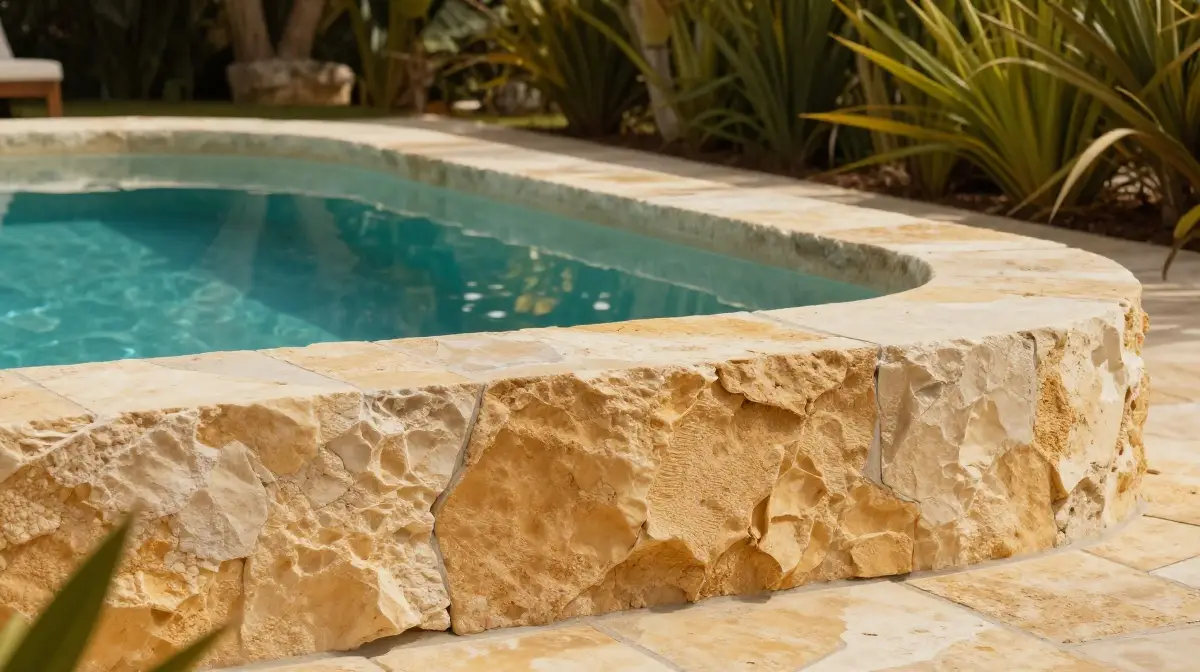 Sandstone Coping for an Earthy, Organic Feel