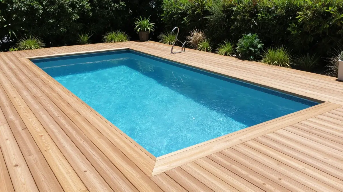 Semi-Inground Pool Deck for a Permanent Look