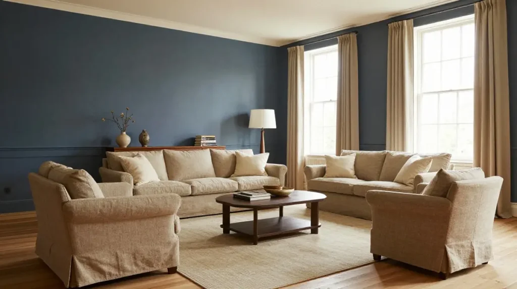 Slate Blue and Warm Linen