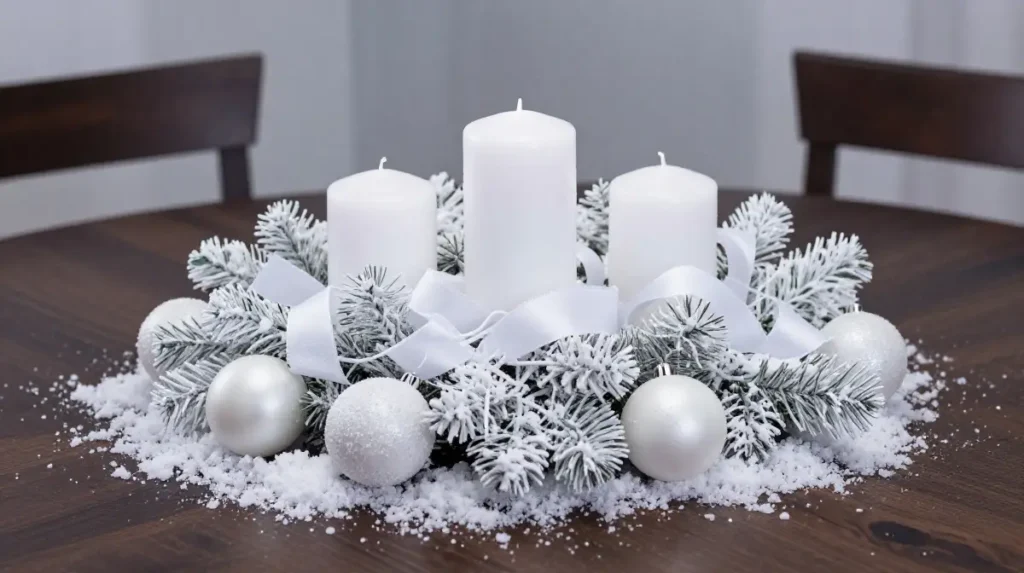 Snowy White Winter Centerpiece