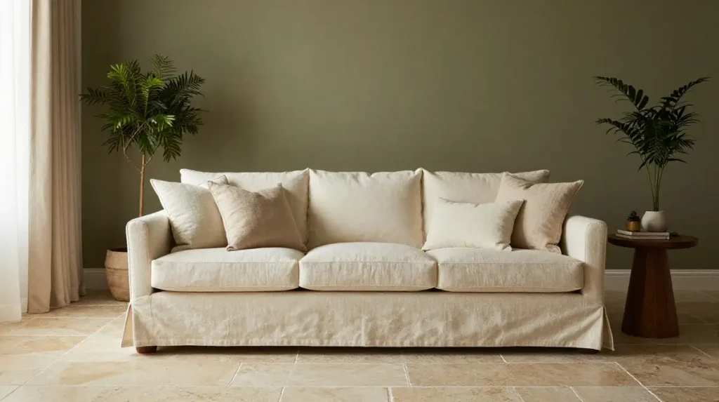 Soft Olive and Natural Stone