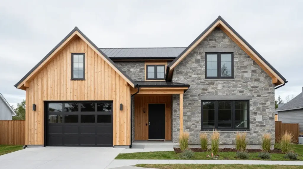 Stone Gray and Natural Wood Mix