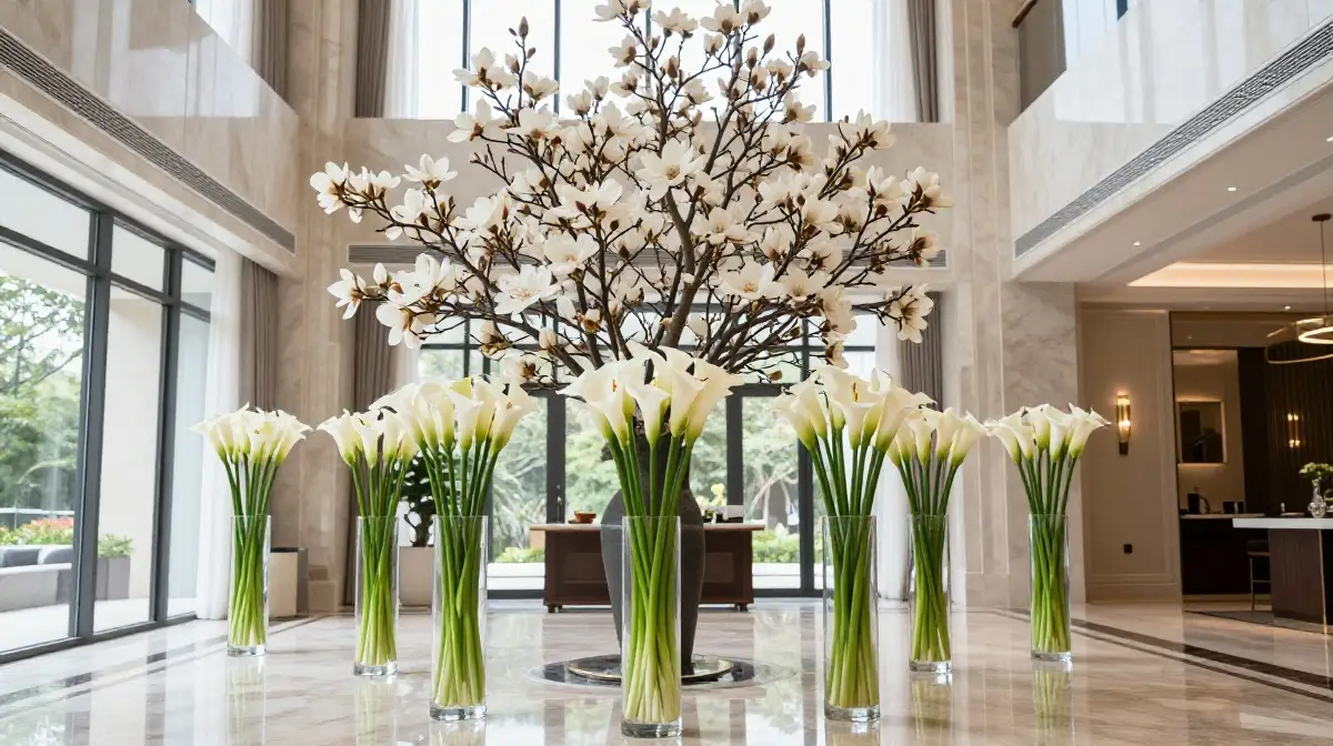 Tall Floor Vase Arrangements for Grand Living Rooms