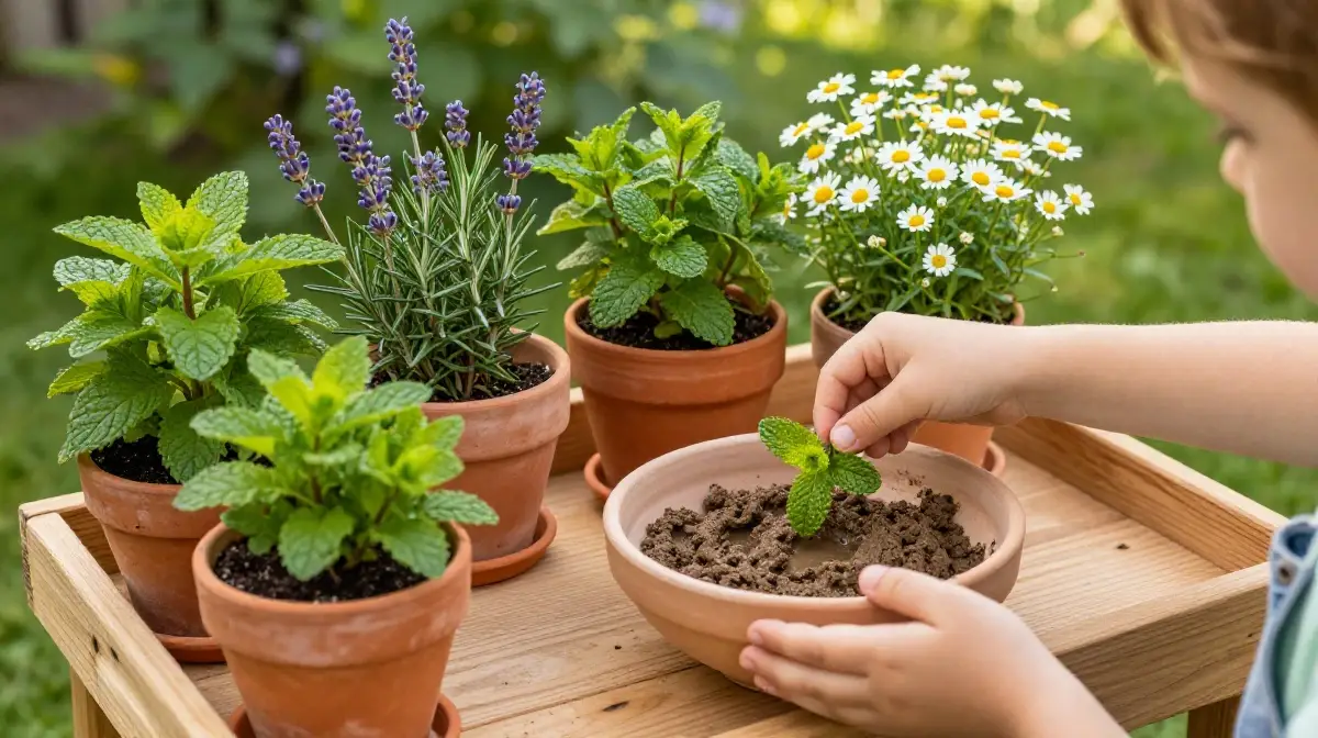 The Garden Herb Mud Kitchen Setup