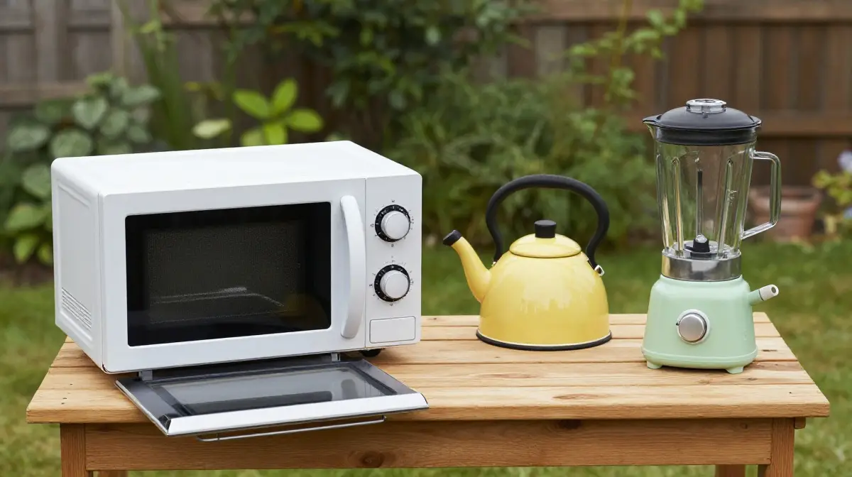 The Mud Kitchen Setup Using Upcycled Kitchen Appliances