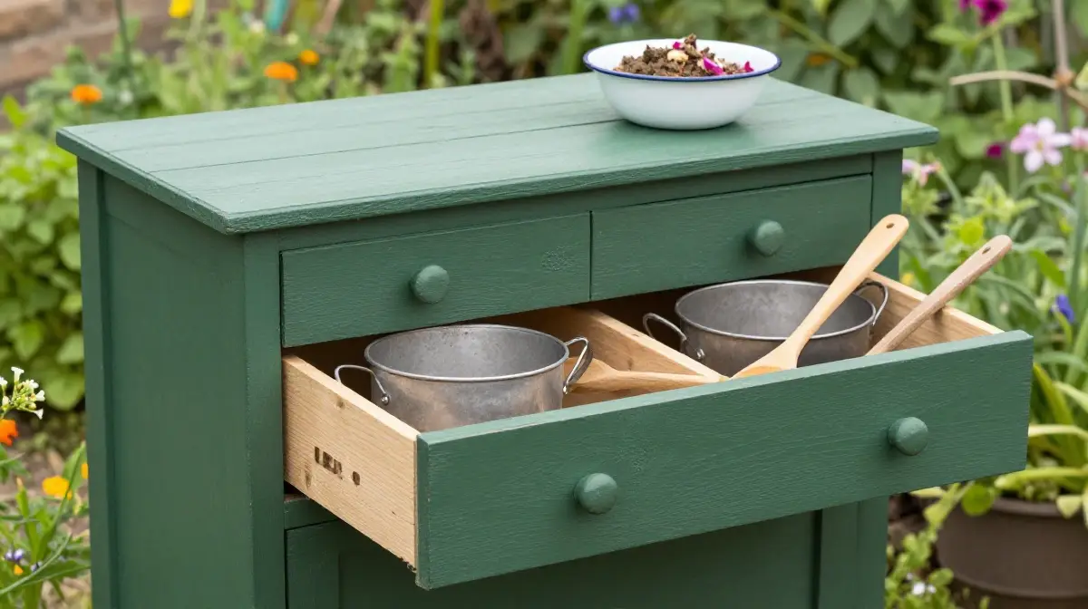 The Repurposed Furniture Mud Kitchen Setup