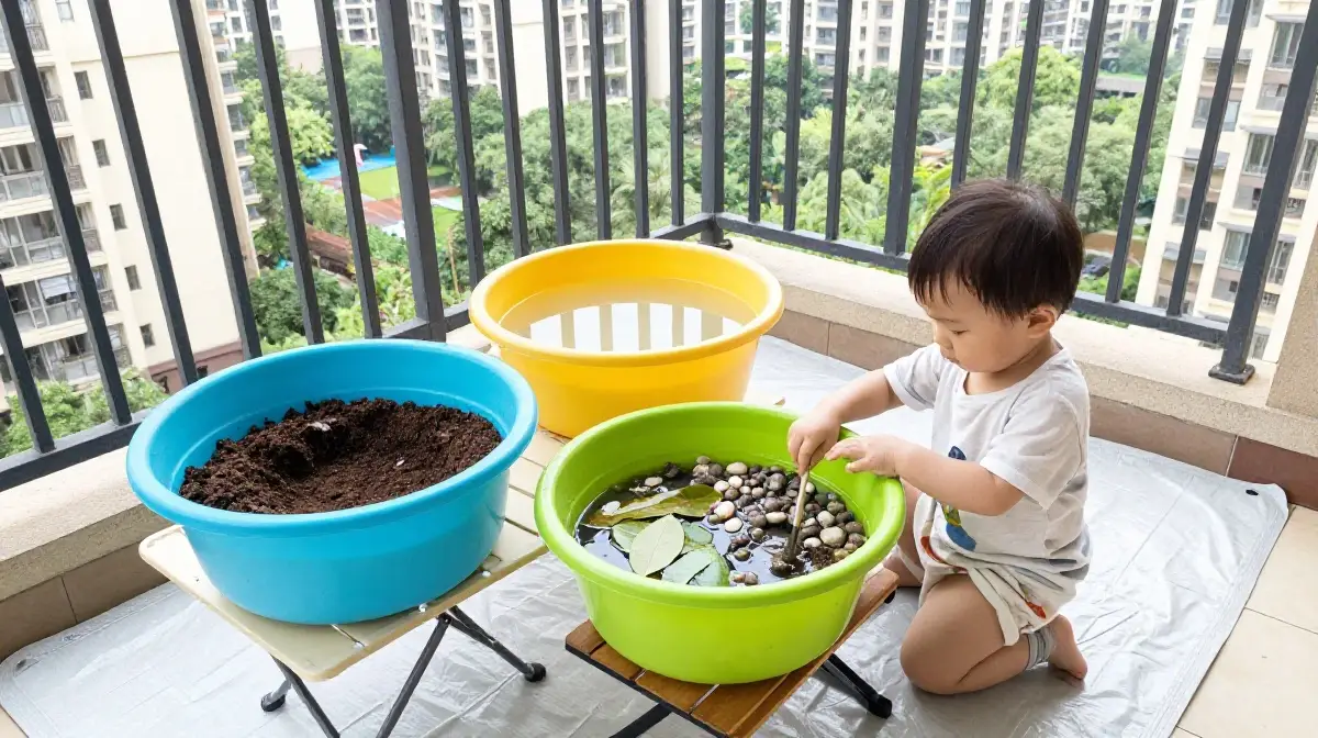 The Small Space and Balcony Mud Kitchen Setup