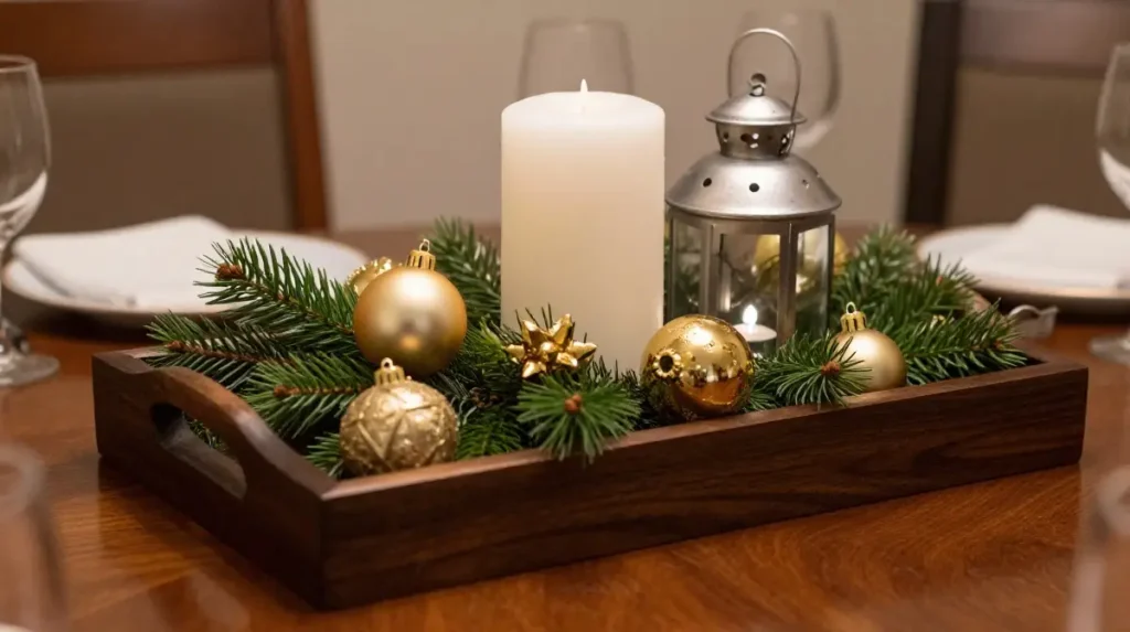Tray Vignette with Layered Decor