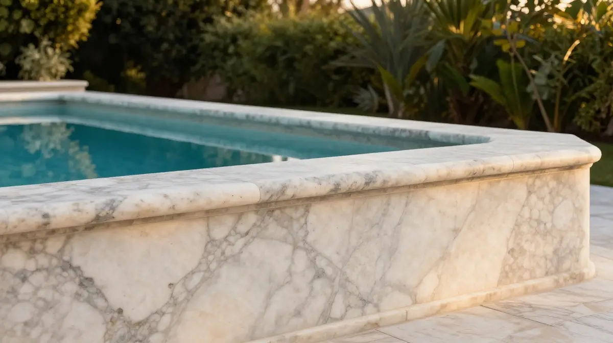 Tumbled Marble Pool Coping