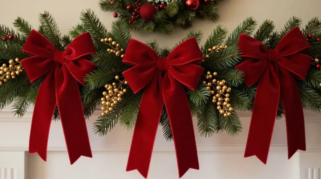 Use Christmas Ribbon and Bows Generously