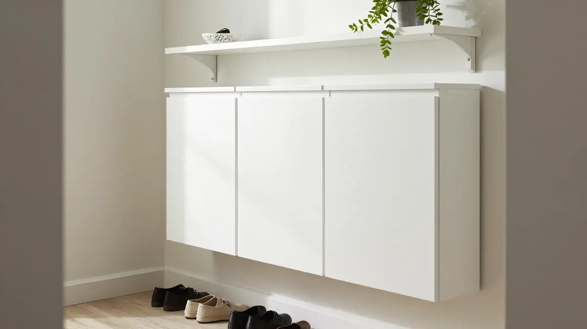 Wall Mounted Shoe Cabinets for a Clutter Free Floor